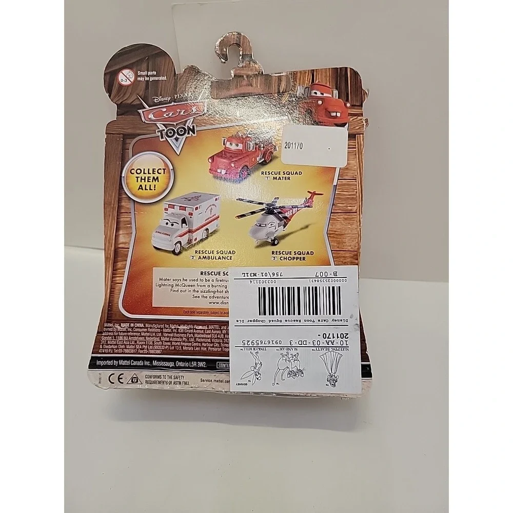 DISNEY PIXAR CARS TOON RESCUE SQUAD CHOPPER #3 NEW